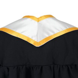 GraduationMall Plain Graduation Honor Stole Angled End White With Gold Trim Unisex Adult 72" Long