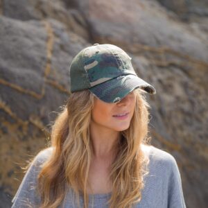 Funky Junque Unconstructed Low Profile Distressed Trucker Hat - Camo