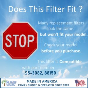 Air Filter Factory Replacement For S5-3082, 88150 Broan Nutone 8.75 x 10.5 x .37 Inches Range Hood Filter Aluminum Mesh Grease 12-Layer Vent Hood Filter