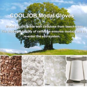 COOLJOB 2 Pairs Breathable Gardening Gloves for Women Large, Stretch Soft Modal Base with Non-slip Rubber Coating, Palm Dipped Grip Work Gloves for Gardener Worker in Lawn Yard Factory Garden