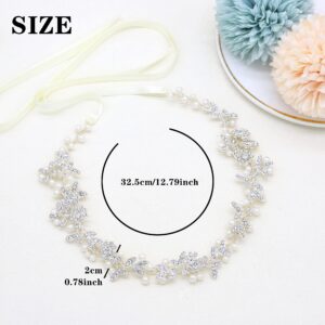 Ammei Headpiece Bridal Headbands Crystal Pearl Hair Vines Bohemian Style Wedding Headpieces For Bride Wedding Hair Accessories