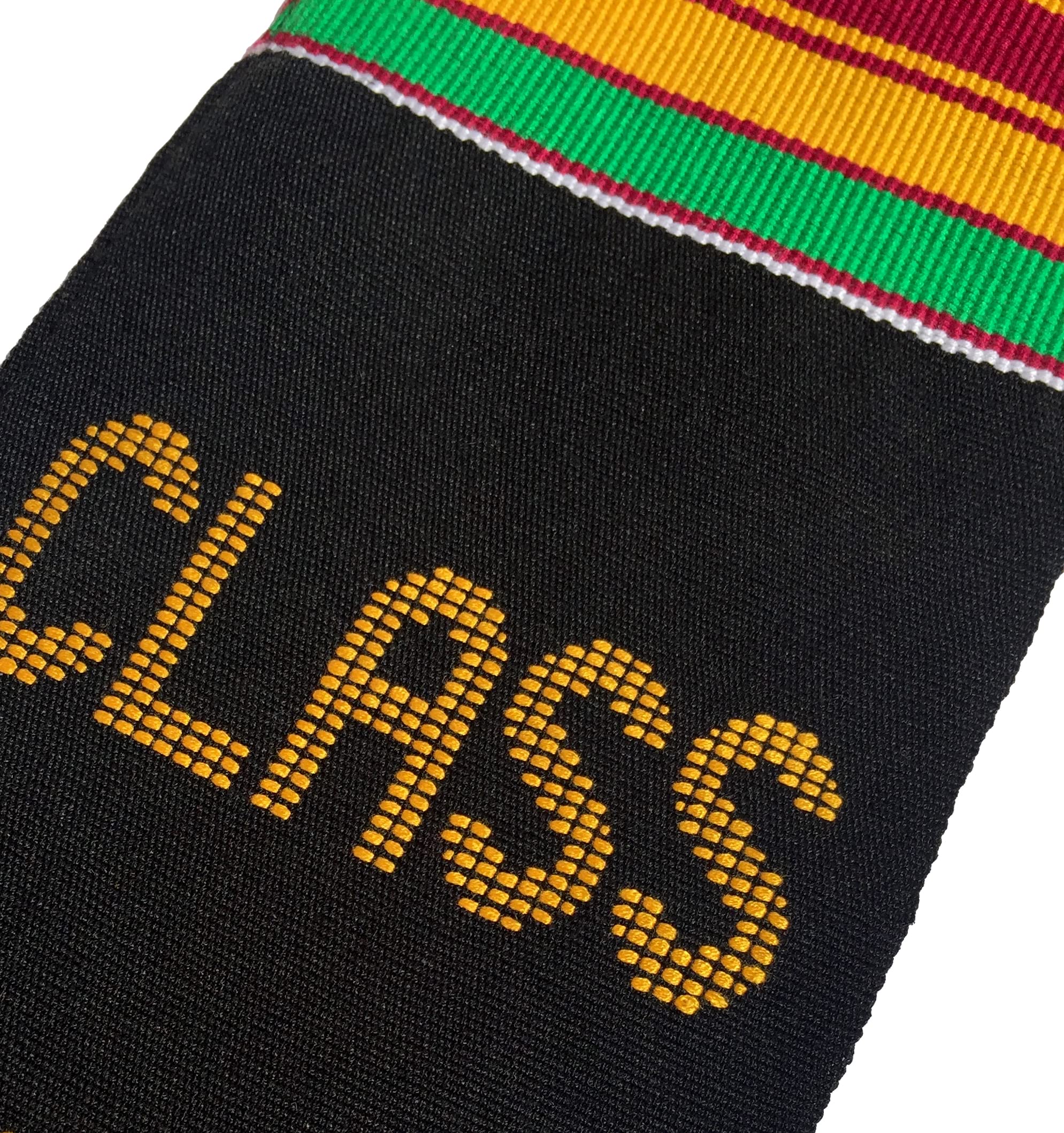 ADVANSYNC Black Grads Matter Class of 2024 Premium Handwoven Kente Cloth Graduation Stole (BGM 2024)