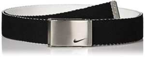 nike womens reversible single web belt, black/white, one size us