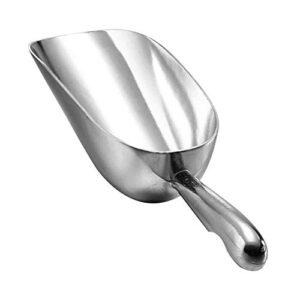 ice cube scoop cast aluminum shovel scoops kitchen utility scoops set contoured handle, ice scooper for ice maker freezer coffee bean food candy flour popcorn rust free 12 oz