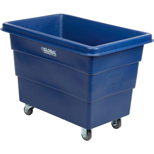 Global Industrial 8 Bushel HDPE Plastic Box Truck w/o Base, Blue, 33-3/10"L x 24-3/5"W x 27-2/5"H