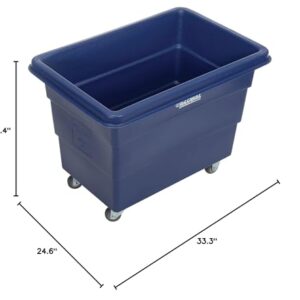 Global Industrial 8 Bushel HDPE Plastic Box Truck w/o Base, Blue, 33-3/10"L x 24-3/5"W x 27-2/5"H