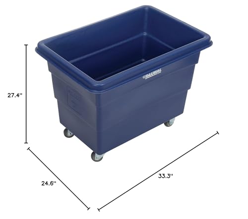 Global Industrial 8 Bushel HDPE Plastic Box Truck w/o Base, Blue, 33-3/10"L x 24-3/5"W x 27-2/5"H