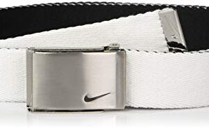 Nike womens Reversible Single Web Belt, Black/White, One Size US