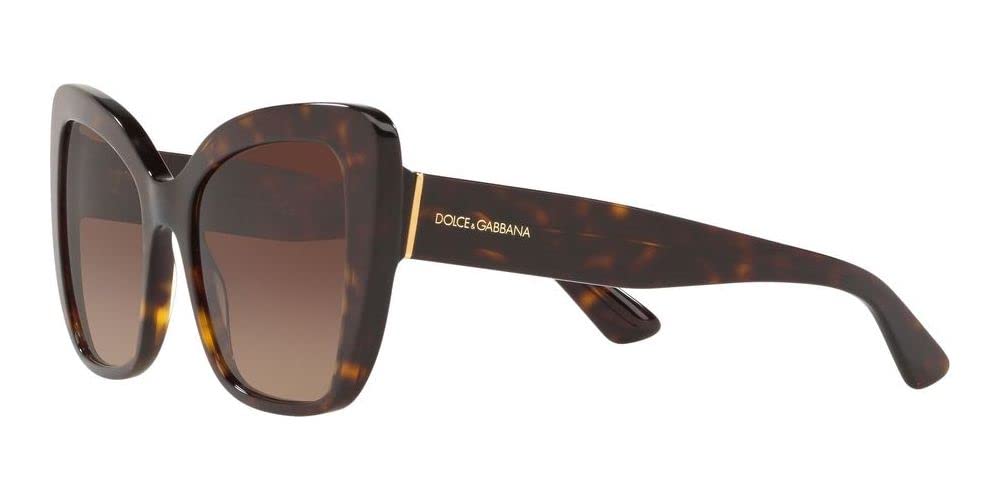 Dolce & Gabbana DG 4348 502/13 Havana Plastic Butterfly Sunglasses Brown Gradient Lens