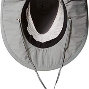 Panama Jack Mesh Crown Safari Sun Hat, 3" Brim, Adjustable Chin Cord, UPF (SPF) 50+ Sun Protection (Charcoal, Medium)