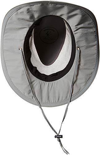 Panama Jack Mesh Crown Safari Sun Hat, 3" Brim, Adjustable Chin Cord, UPF (SPF) 50+ Sun Protection (Charcoal, Medium)