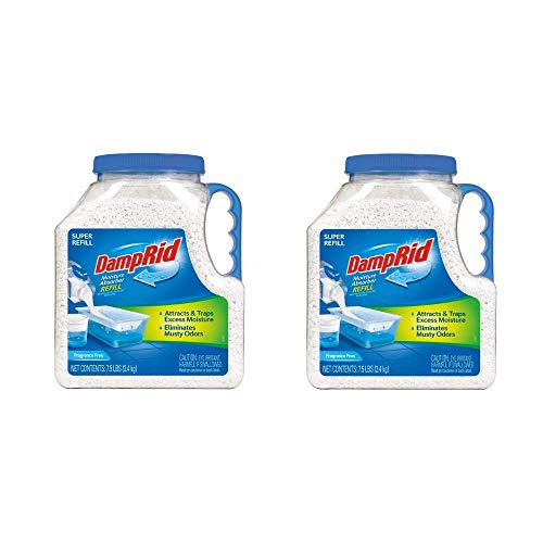 DampRid FG37 Moisture Absorber Refill, 7.5 lb, Fragrance Free 2 Pack