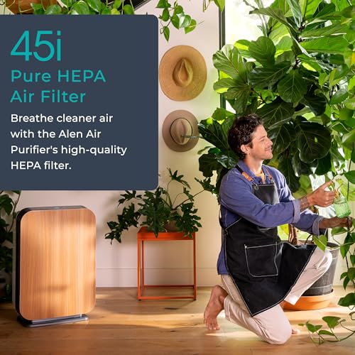 Alen Air Purifier BreatheSmart 45i HEPA with Pure Filter for Large Rooms up to 1600 Sq. Ft. - Perfect for Bedrooms - Captures Allergens, Dust, & Mold