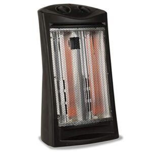 black+decker infrared radiant quartz tower heater, 1500w space heater with adjustable thermostat, portable heater with 2 settings, personal heater for home and office, bhti06, black