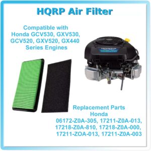 HQRP 2-Pack Filter Combo (Cartridge + Pre-Filter) Compatible with Honda 06172-Z0A-305, 17211-Z0A-013, 17218-Z0A-810, 17218-Z0A-000, 17211-ZOA-013, 17211-Z0A-003 Replacement