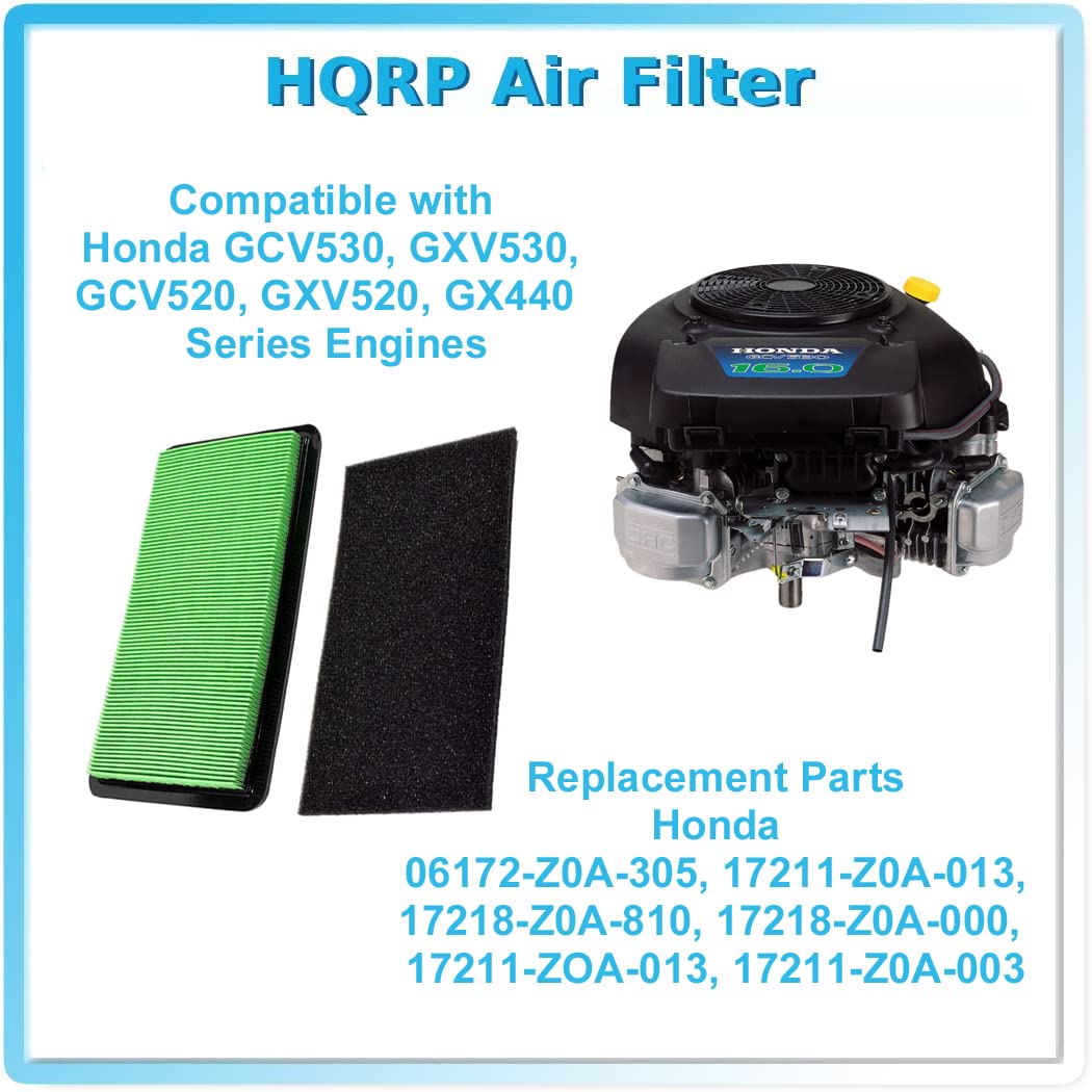 HQRP 2-Pack Filter Combo (Cartridge + Pre-Filter) Compatible with Honda 06172-Z0A-305, 17211-Z0A-013, 17218-Z0A-810, 17218-Z0A-000, 17211-ZOA-013, 17211-Z0A-003 Replacement