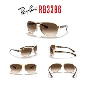 Ray-Ban RB3386 001/13 63M Arista/Brown Gradient Sunglasses For Men For Women