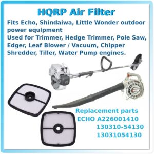 HQRP 2-Pack Filter compatible with Echo ES-210 ES-211 ES-250 ES-252 ES-2000 ES-2100 ES-2400 Chipper Shredder, compatible with Echo EDR-260 Engine Drill