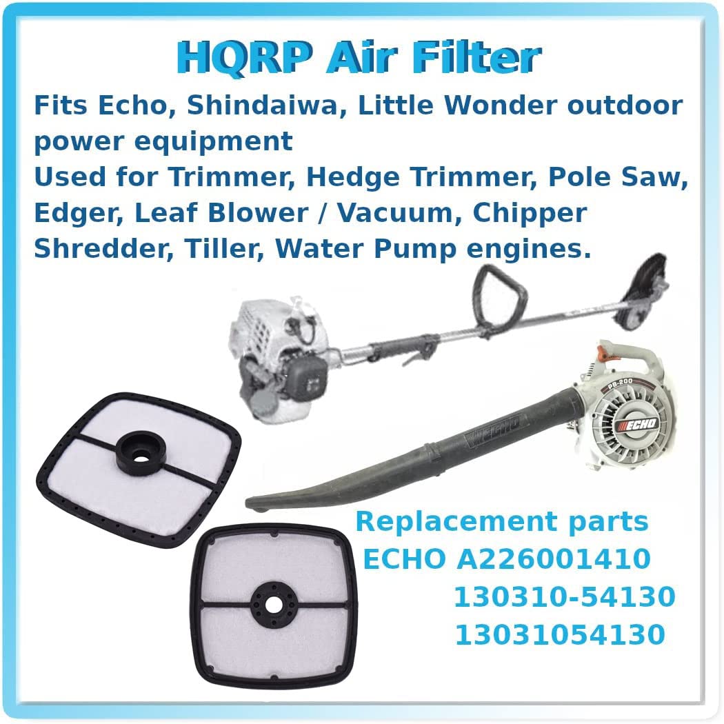 HQRP 2-Pack Filter compatible with Echo PE-200 PE-201 PE-225 PE-230 PE-231 PE-265 PE-265S PE-2000 Edger, TC-210 TC-210i TC-2100 Tiller, SHR-210 SHR-2100 Sprayer, WP-1000 Water Pump