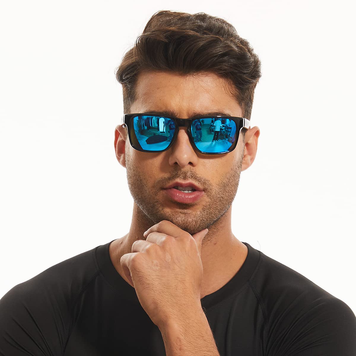 Experience Unmatched Style and Durability with Bnus Italy's Corning Glass Blue Flash Polarized Sunglasses - Perfect for Men and Women