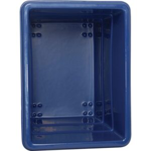 Global Industrial 12 Bushel HDPE Plastic Box Truck with Steel Base, Blue, 38-2/5"L x 28-9/10"W x 33" H