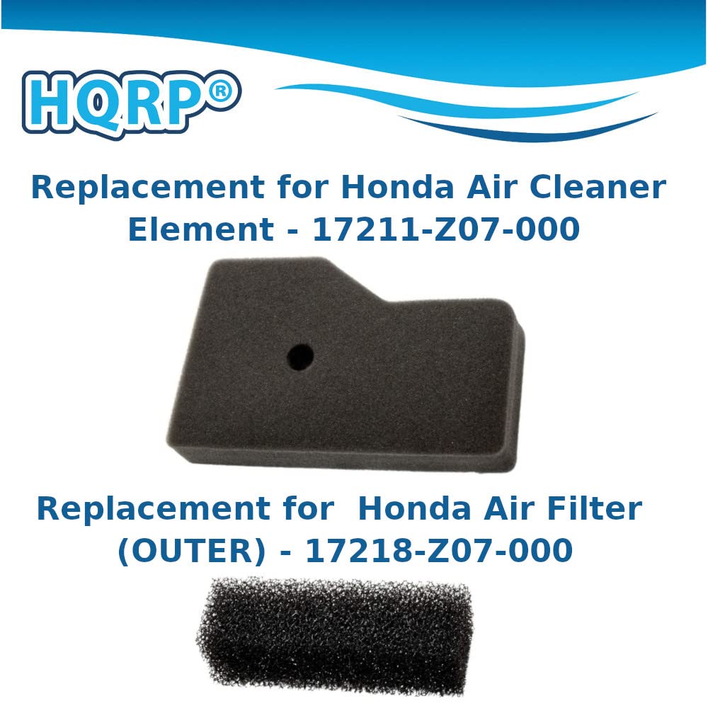 HQRP Cleaner Element & Outer Filter compatible with Honda EB2000i, EB2000iT1, EU2000i, EU2000iT1, EU2000iK1 Generators, Parts 17211-Z07-000 17218-Z07-000 Replacement