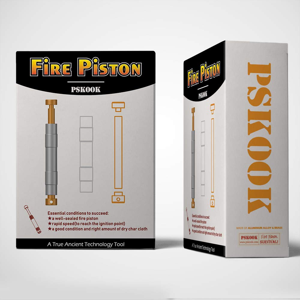 PSKOOK Metal Fire Piston Educational Campers/Survival/Preppers Scientific Lesson