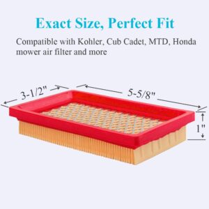 HOODELL 951-10298 Air Filter with Pre Filter, Compatible for Cub Cadet 951-14632 SC100, Kohler 14 083 01-S, MTD 951-10298 and More, Premium Lawn Mower Air Cleaner Kit