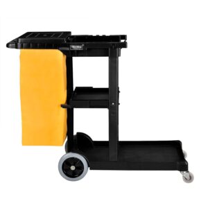 Global Industrial Janitor Cart with 25 Gallon Vinyl Bag, Black