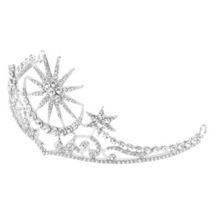 Star Crown Moon Crown Star Moon Rhinestone Tiara Crowns Rhinestone Crown Crystal Tiara Crown Wedding Hair Accessories Bridal Hair Accessories