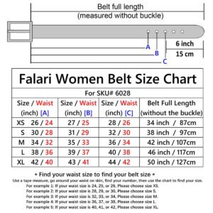 Falari Women Genuine Leather Belt Fashion Dress Belt With Single Prong Buckle 6028-White-M