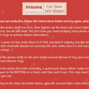 PSKOOK Metal Fire Piston Educational Campers/Survival/Preppers Scientific Lesson