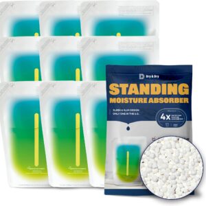 Dry & Dry [9 Packs Standing Moisture Absorbers to Control Excess Moisture for Basement, Closets, Bathrooms, Laundry Rooms - Moisture Absorbers Moisture Absorber