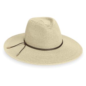 Wallaroo Women’s Montecito Fedora (Natural) –UPF 50+ Sun Protection, Wide Brim Sun Hat, Natural Fiber, Medium Size – Adjustable Fit, Beach UV Sun Hat, Casual Summer Style