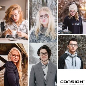 COASION Vintage Round Clear Glasses Non-Prescription Eyeglasses Frames for Women Men (Transparent/Silver)