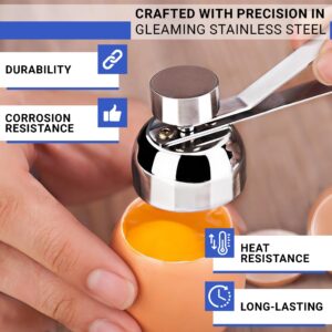 Stainless Steel Egg Cracker Tool - Egg Cracker Cutter Egg Opener Topper Cutter Egg Cracker Topper Egg Cutter Stainless Steel Kitchen Egg Topper Cutter Heavy Duty Cutter Egg Shell Cutter Tool Separator