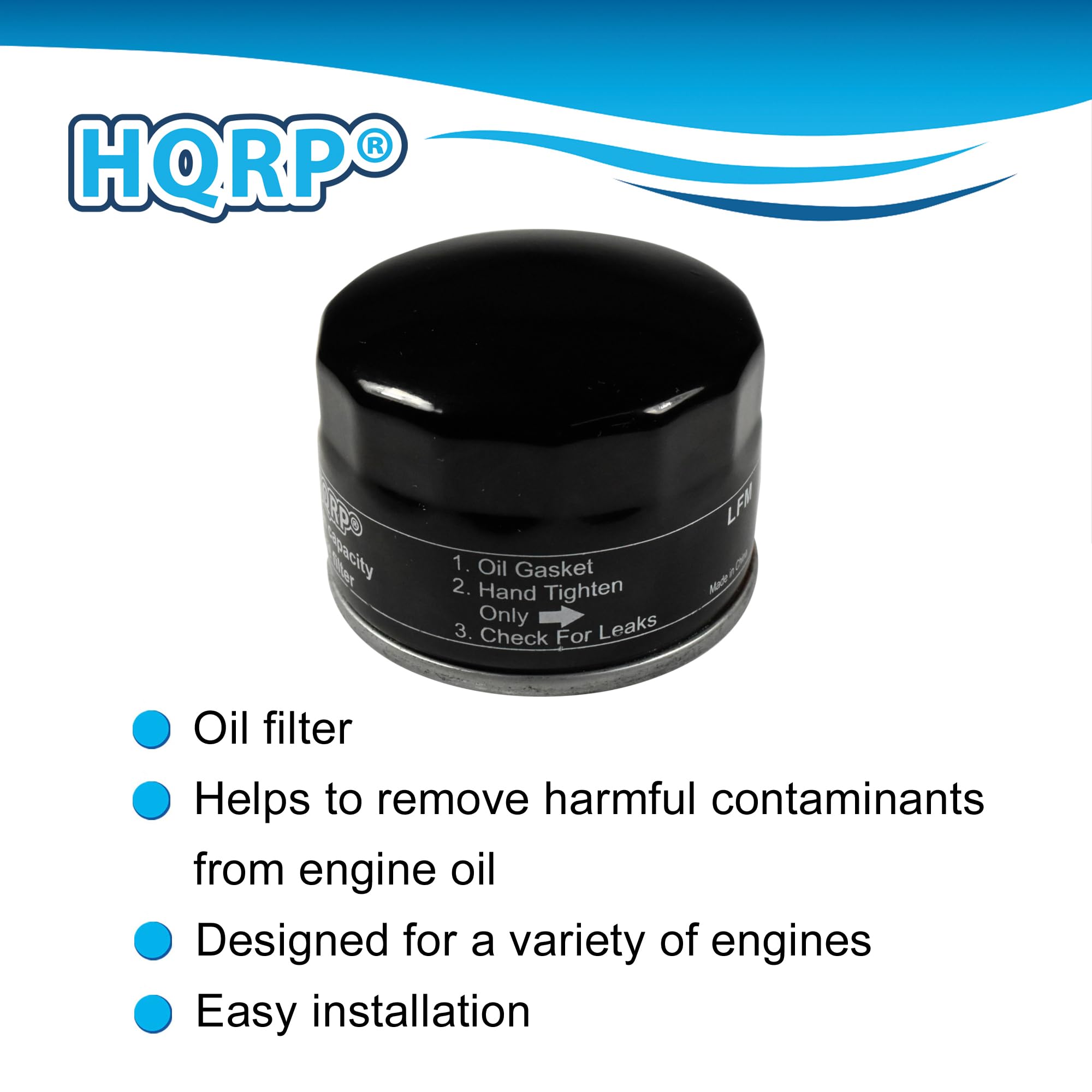 HQRP Oil Filter compatible with Kohler 12 050 01-S 1205001S 1205001 12 050 08 12-050-08s Replacement for Kohler CH11-CH16 CH18-CH25 CH410-CH450 CV13-CV16 CV18-CV25 CV430-CV493 SV470-SV620 Engines