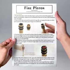 PSKOOK Metal Fire Piston Educational Campers/Survival/Preppers Scientific Lesson