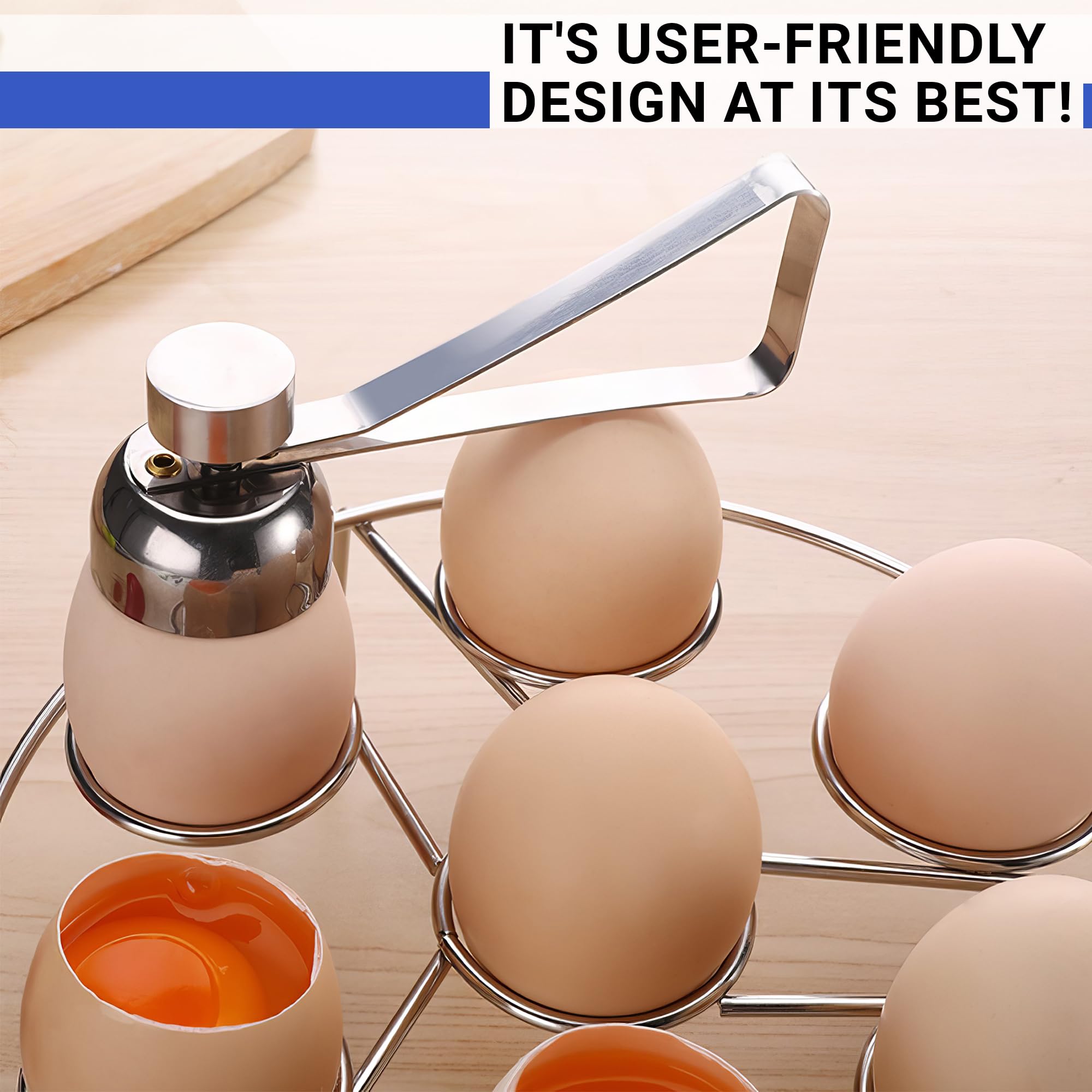 Stainless Steel Egg Cracker Tool - Egg Cracker Cutter Egg Opener Topper Cutter Egg Cracker Topper Egg Cutter Stainless Steel Kitchen Egg Topper Cutter Heavy Duty Cutter Egg Shell Cutter Tool Separator