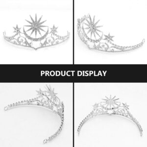 Star Crown Moon Crown Star Moon Rhinestone Tiara Crowns Rhinestone Crown Crystal Tiara Crown Wedding Hair Accessories Bridal Hair Accessories