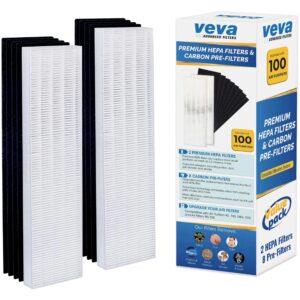 veva premium 2 hepa filter with 8 activated carbon pre filters compatible with fellowes aeramax air purifier 90, 100, 90/100, dx5 & db5 9287001 9324001