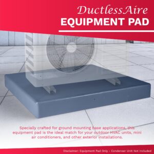 DuctlessAire Equipment Pad - Ductless Mini Split Air Conditioner Heat Pump Condenser Pads - Anti-Slip Outdoor Ground Mounting Base for HVAC Unit - Outdoor Condenser Unit Pad (18"D x 38"W x 3"H)