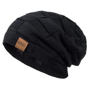 redess beanie hat for men and women winter warm hats knit slouchy thick skull cap