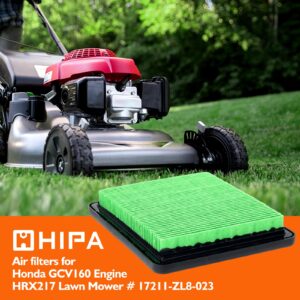 HIPA HRX217 Air Filter for Honda GCV160 HRX 217 HRR216 HRC216 HRT216 HRB216 HRS216 HRB217 HRZ216 Walk-Behind Lawn Mower Engine 2Pack