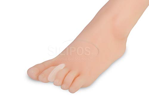 Silipos 6511 Antibacterial Gel Toe Separator - [Pack of 6] Small, Latex Free Toe Spacer Relieves Bunion, Corn, Callus Pain. Foot Care Products,White