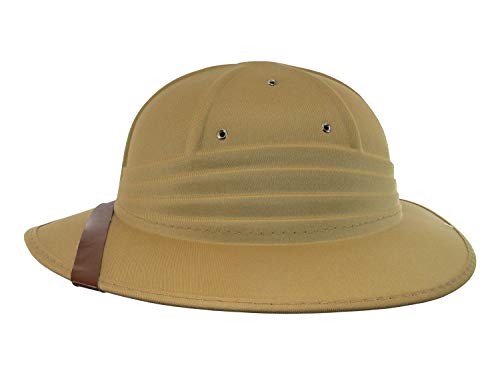 Nicky Bigs Novelties Adult Foam British Pith Helmet - Jungle Safari Zoo Keeper Sun Hats - Explorer Guide Helmets - Halloween Costume Accessory, Khaki, One Size