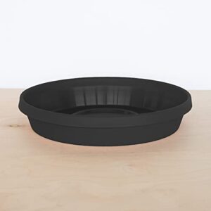 Bloem Terra Pot Round Drain Saucer: 20" - Black - Tray for Planters 15-20", Matte Finish, Durable Resin, Ribbed Bottom, for Indoor and Outdoor Use, Gardening, Planter Not Included