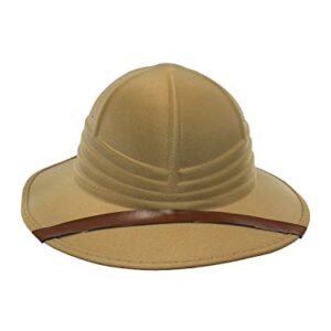 Nicky Bigs Novelties Adult Foam British Pith Helmet - Jungle Safari Zoo Keeper Sun Hats - Explorer Guide Helmets - Halloween Costume Accessory, Khaki, One Size