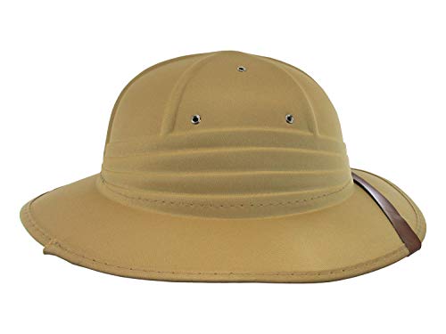 Nicky Bigs Novelties Adult Foam British Pith Helmet - Jungle Safari Zoo Keeper Sun Hats - Explorer Guide Helmets - Halloween Costume Accessory, Khaki, One Size