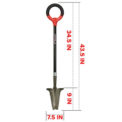 Radius Garden 23311 Root Slayer Perennial Shovel, Red